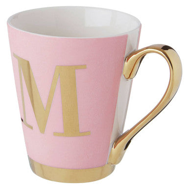 Frosted Deco Pink Monogram Mug, M