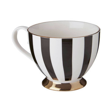 Duchess Black and White Monogram Mug, J