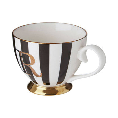 Duchess Black and White Monogram Mug, R