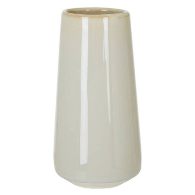 Beige ceramic vase on a white background
