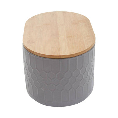 Geome Grey Bread Bin In Stoneware