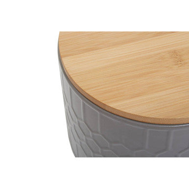 Geome Grey Bread Bin In Stoneware