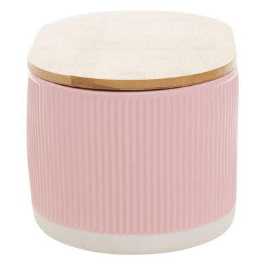 Geome Pink Bread Bin In Stoneware