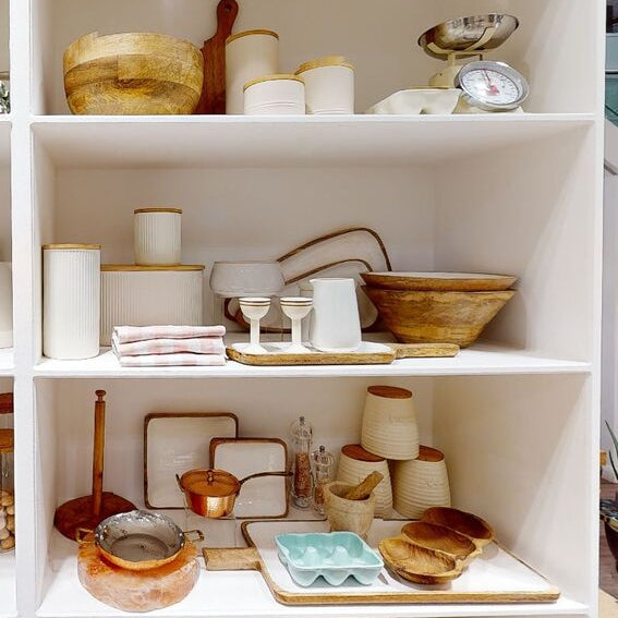 Geome Cream Bread Bin In Stoneware