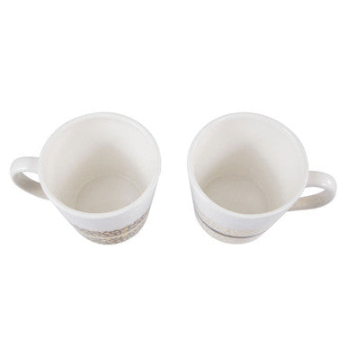 London Set Of Two Leopard Print Mugs