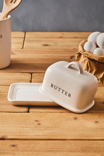 Farmhouse Cream Butter Dish