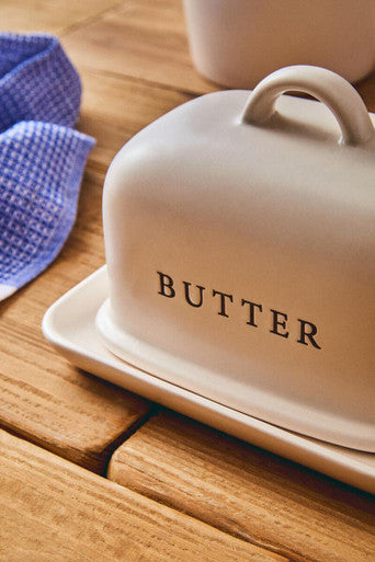 Farmhouse Cream Butter Dish