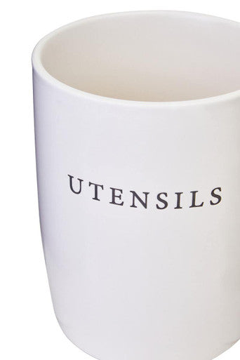 Farmhouse Cream Utensil Holder