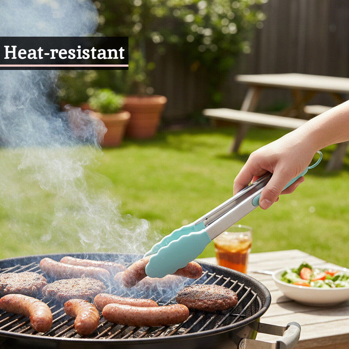 Zing Light Green Silicone Tongs