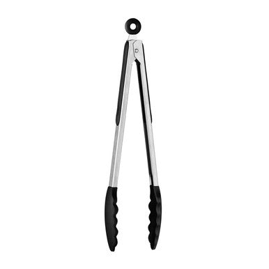 Zing Black Silicone And Stainless Steel Tongs