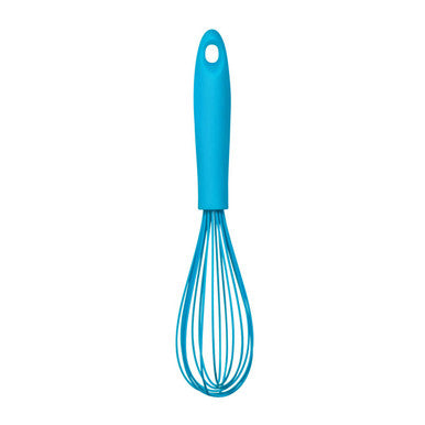 Blue whisk on a white background