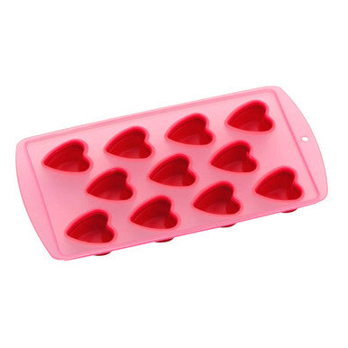 11 Heart Shapes Ice Cube Red Tray