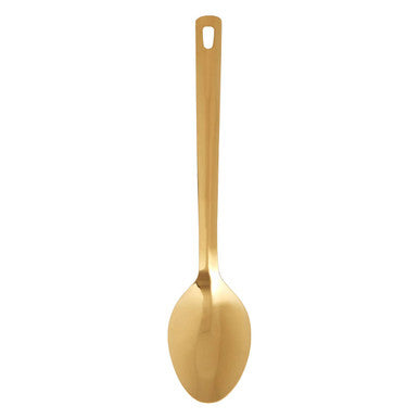Gold spoon on a white background