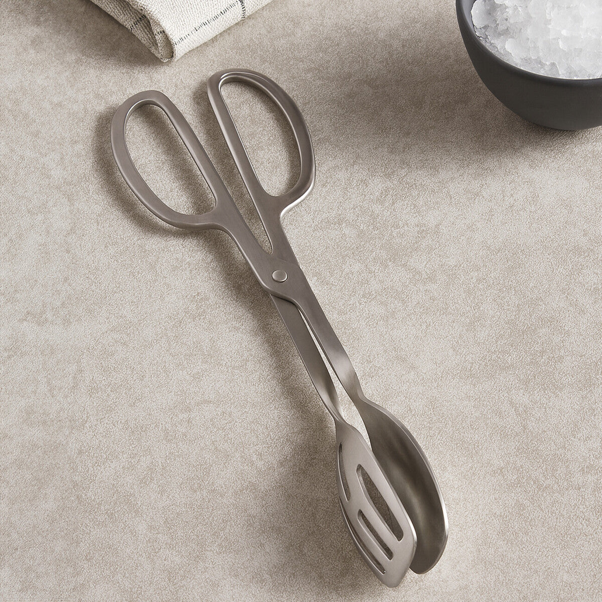 Hera Brushed Stainless Steel Tongs