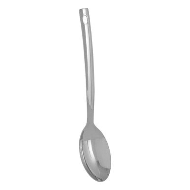 Stainless steel ladle on a white background