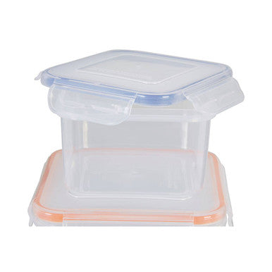 Herrela 5Pc Square Food Containers With Airtight Lids