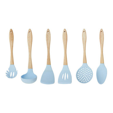 Zing 7 Piece Utensil Set In Pastel Blue