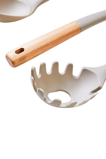 Nova 3Pc Kitchen Tool Set With Stone Grey Silicone Heads