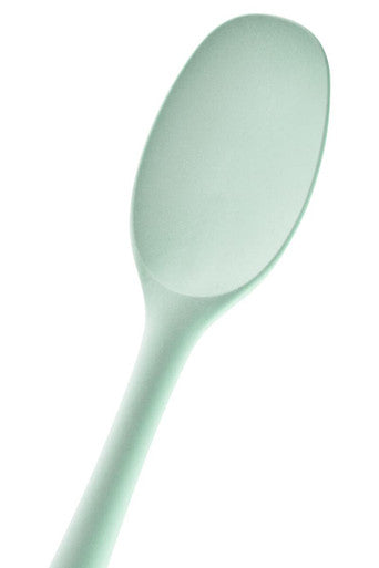Light green spoon on a white background