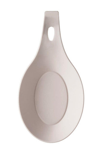 White ceramic spoon rest on a white background