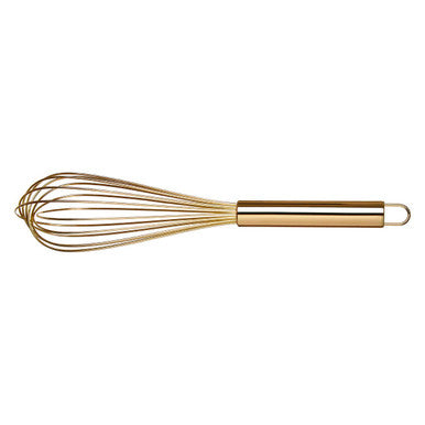 Gold whisk on a white background
