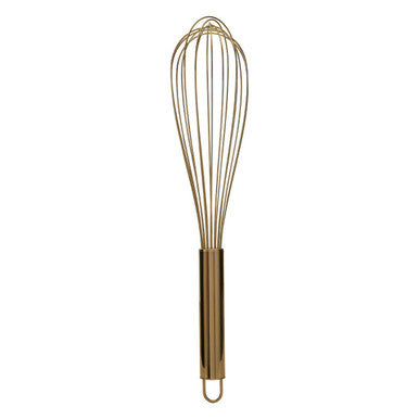 Gold whisk on a white background