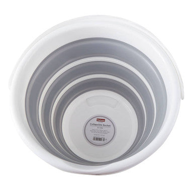 Averill Collapsible Grey And White Bucket With Handle