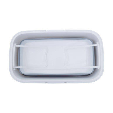 Averill  White And Grey Collapsible Basket With Handles