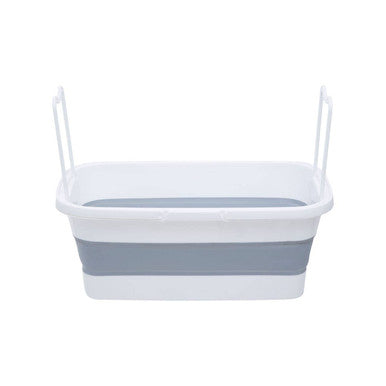 Averill White And Grey Collapsible Basket With Handles