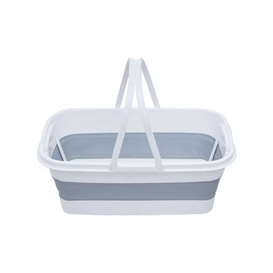 Averill White And Grey Collapsible Basket With Handles