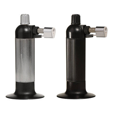 Two black butane torches on a white background