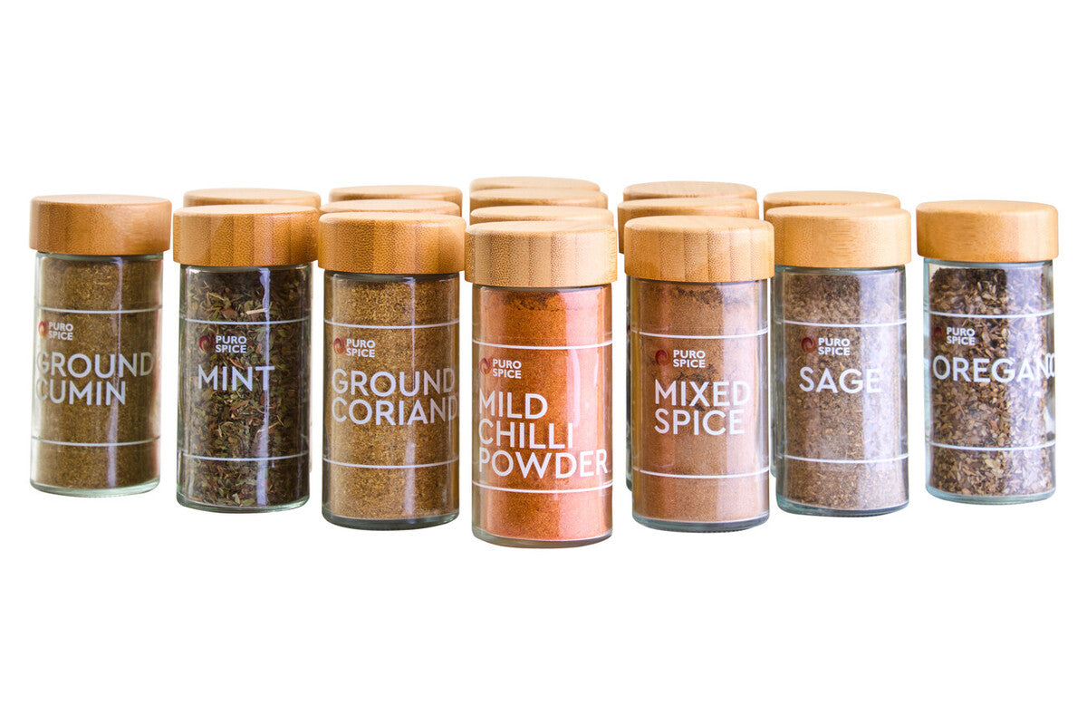 Puro Bamboo Revolving Spice Rack with 16 Jars