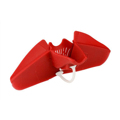 Red kitchen tool with a white background