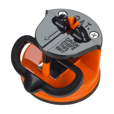 Orange and black tool with a white background