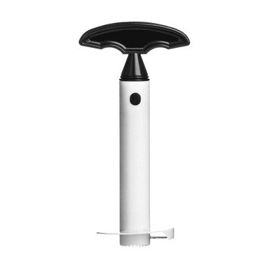 White vacuum cleaner with black squeegee on a white background