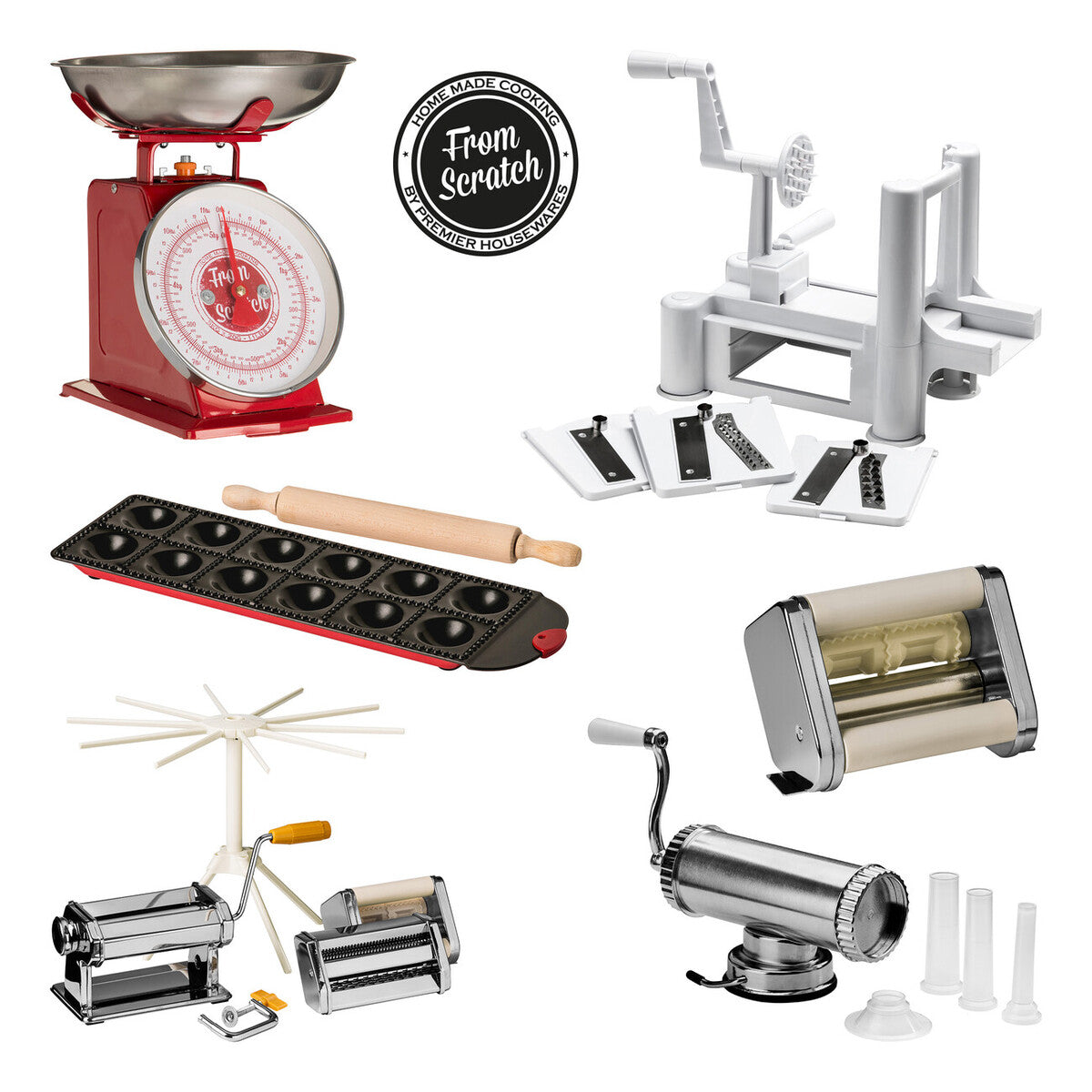 From Scratch Ravioli Tray With Rolling Pin