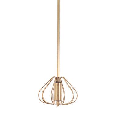 Gold pendant light fixture on a white background