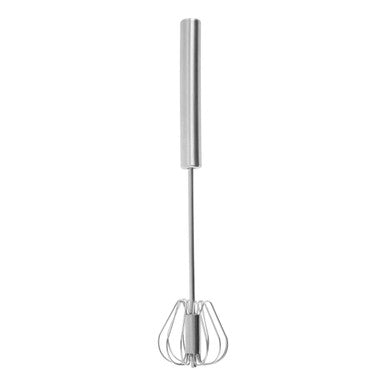 Metallic whisk on a white background