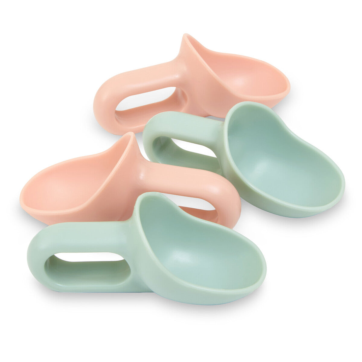 Hallie Set Of Four Mini Scoops in Pink and Mint Green