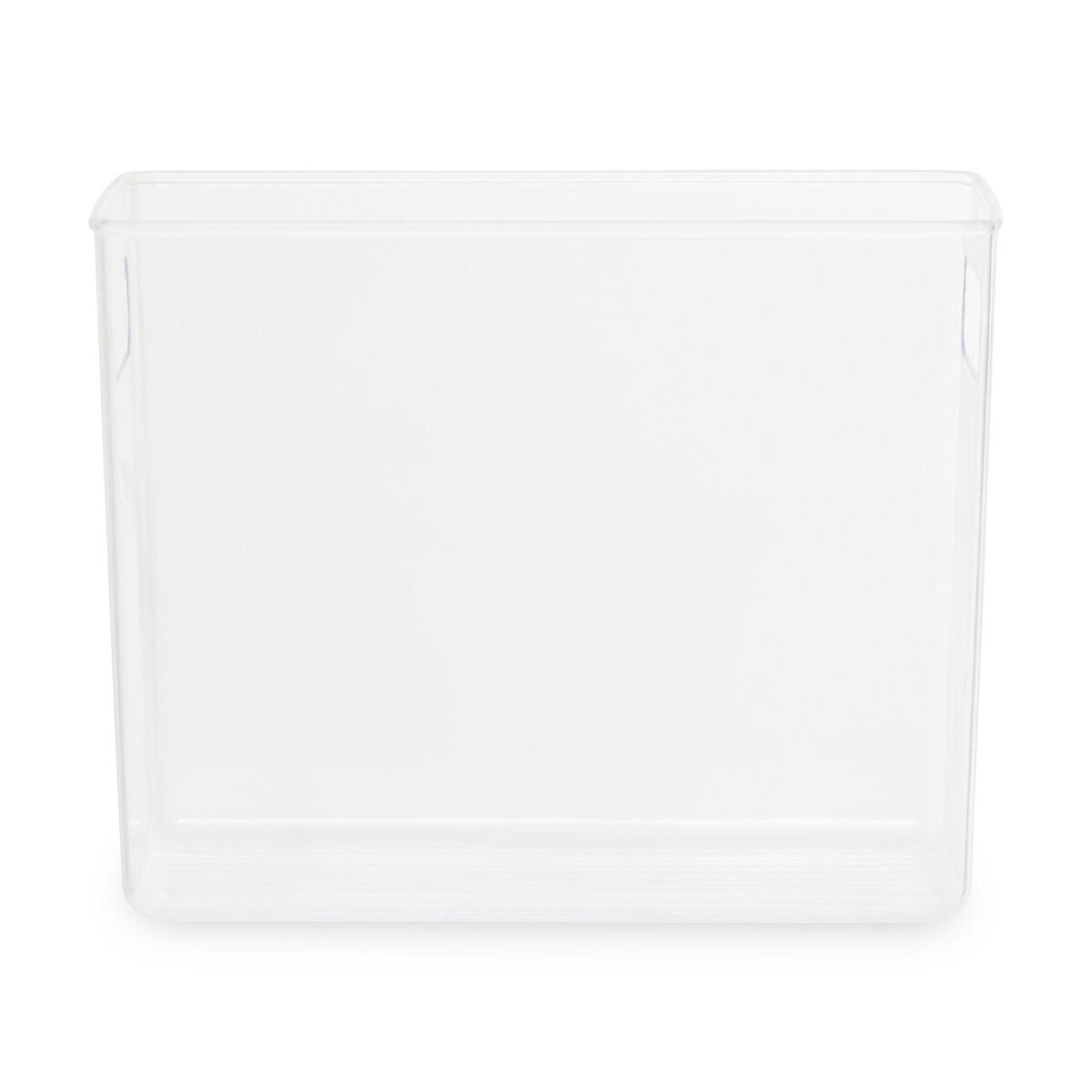 Clear plastic container on a white background