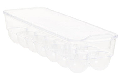 Clear plastic container on a white background
