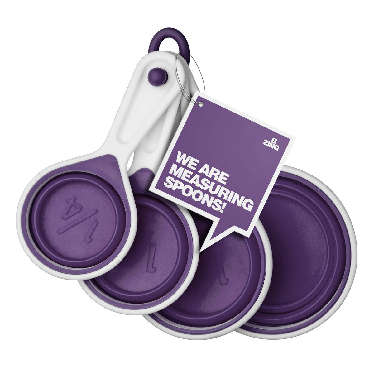 Zing Set Of 4 Collapsible Purple Silicone Measuring Cups