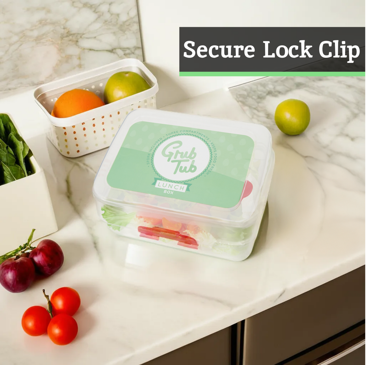 Grub Tub 3 Compartments Lunch Box