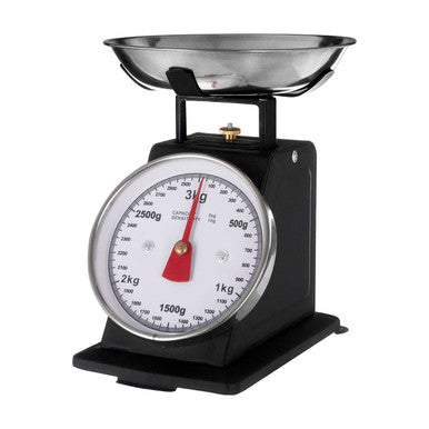 Olivier 3kg Matt Black Retro Kitchen Sca