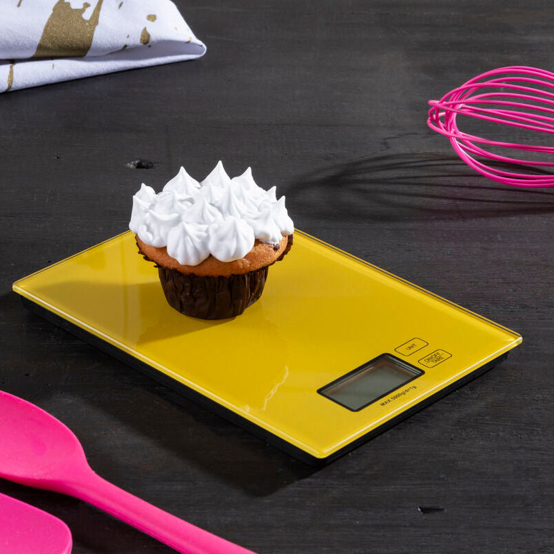 Zing Yellow Glass Rectangular Kitchen Scale
