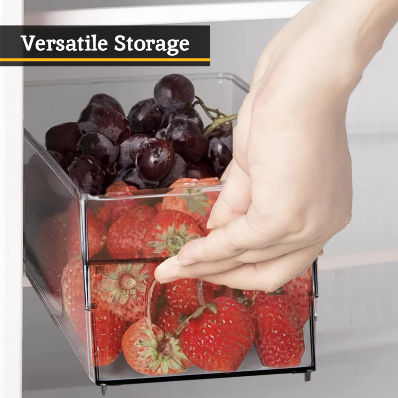 Romm Set Of Two Small Stackable Fridge Storage Trays