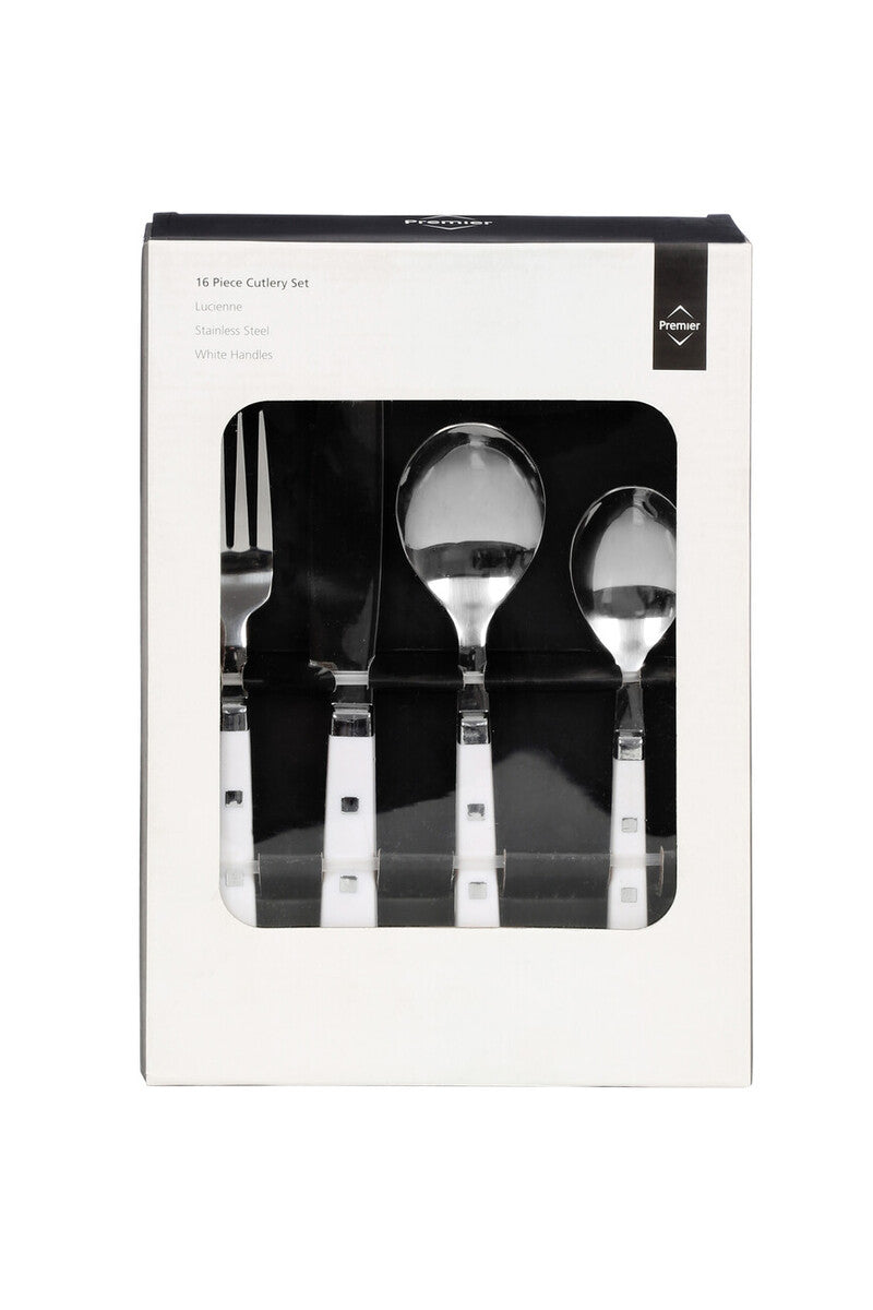Lucienne 16Pc White Cutlery Set