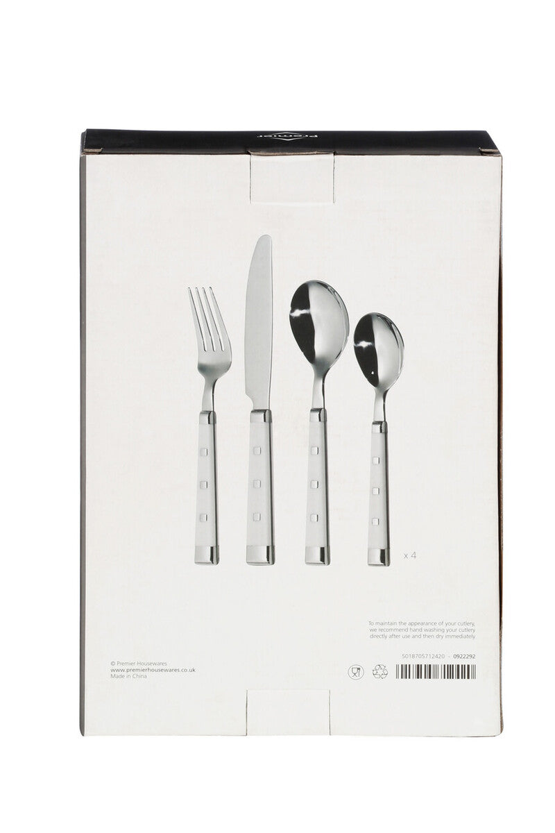 Lucienne 16Pc White Cutlery Set