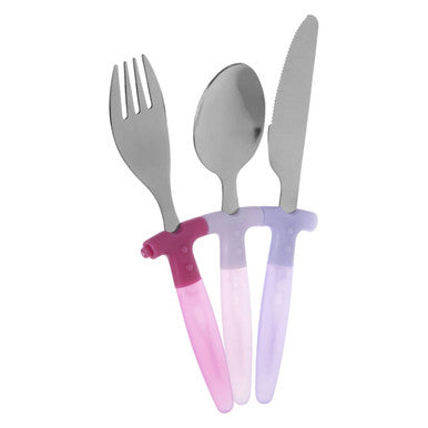 Kai Childrens 3 Piece Pink Cutlery Set