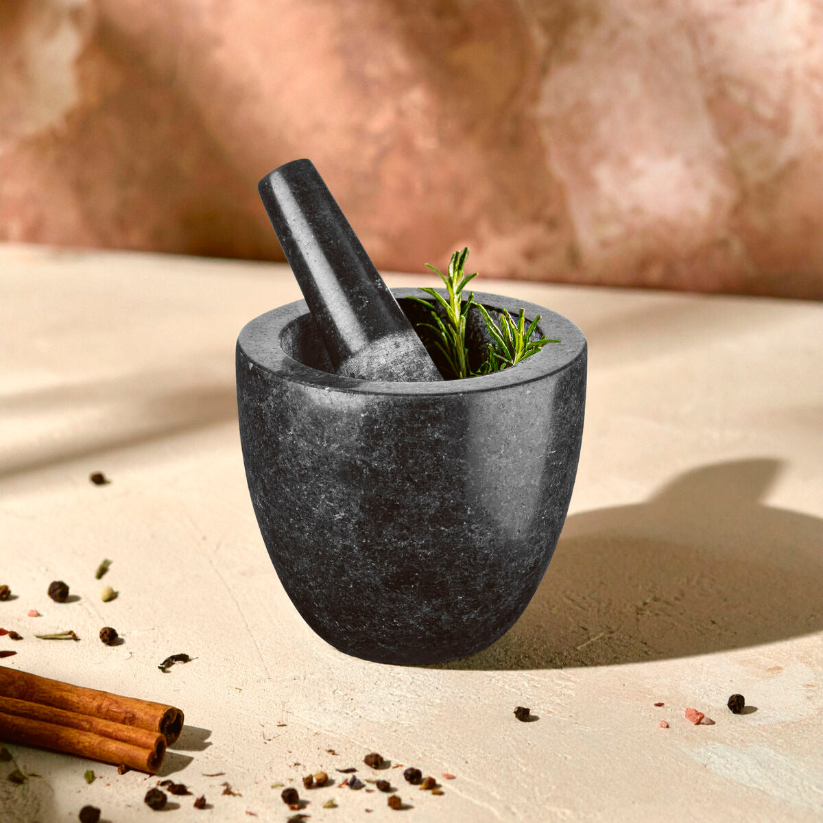 Speckled Charcoal Granite Mortar and Pestle | Norse